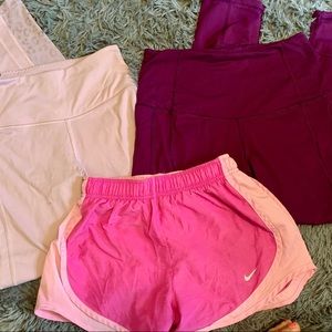 Victoria secret leggings and Nike shorts bundle
